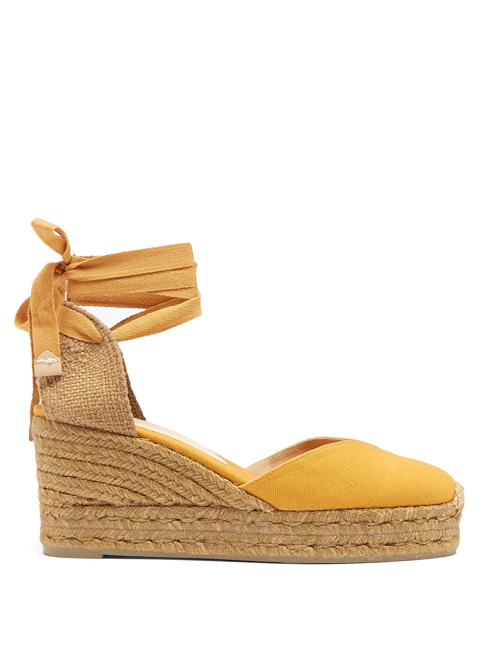Castaner Chiara Canvas Wedge Espadrilles in Yellow | Lyst